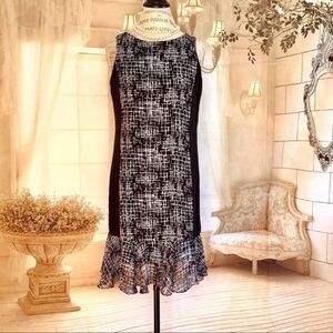 MSK Two-Tone Sleeveless Sheath Flutter Mini Dress US 6